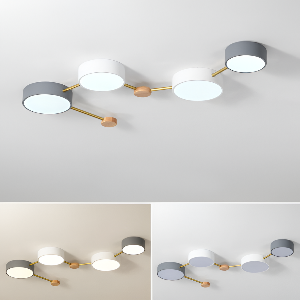 Minimalistisk indbygget lampe i massivt træ – skandinavisk stil