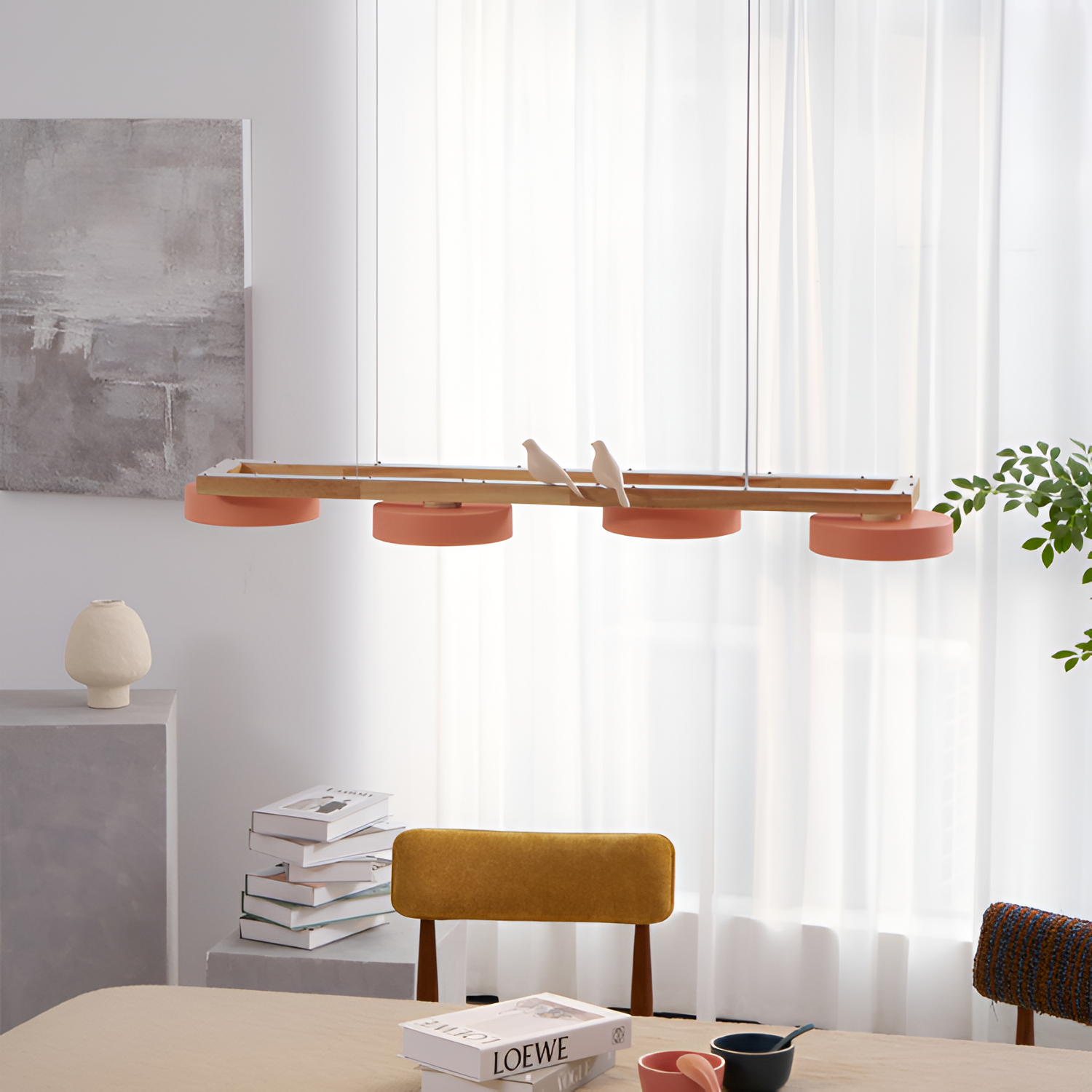 Nordisk Lineær Lysekrone - Minimalistisk