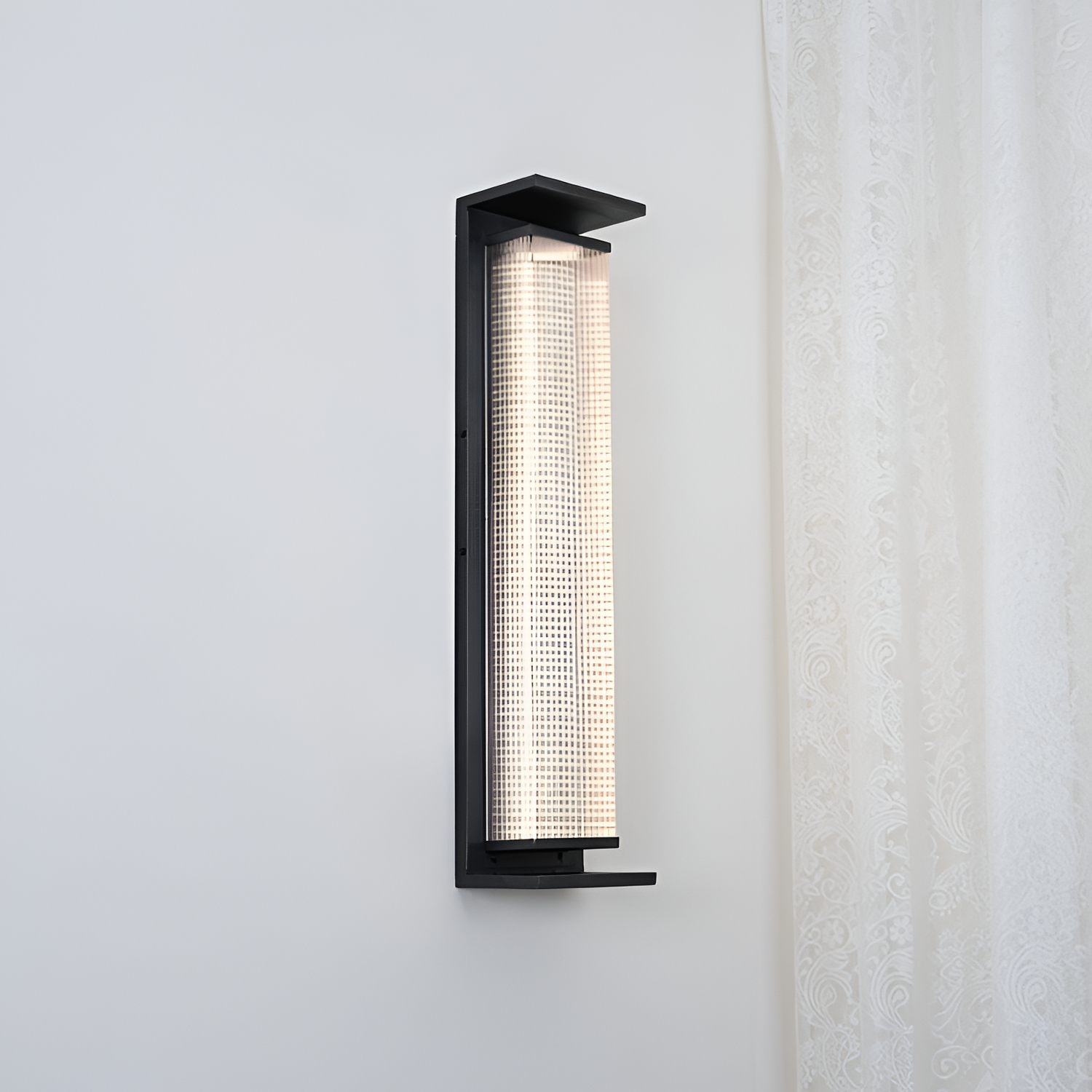 Rillet Lineær Solenergi Væglampe - Minimalistisk