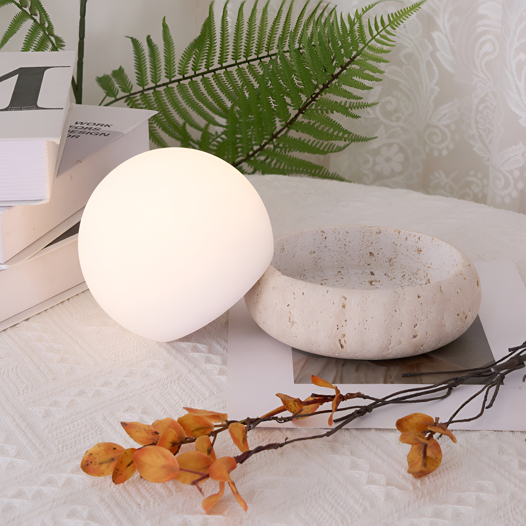 Tekstureret Minimalistisk Bordlampe - Geometrisk