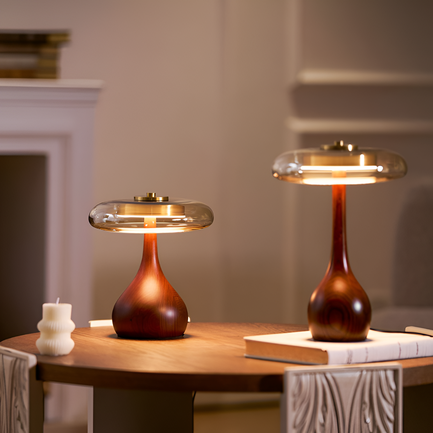 Mid-Century Mushroom Bordlampe - Dæmpbar