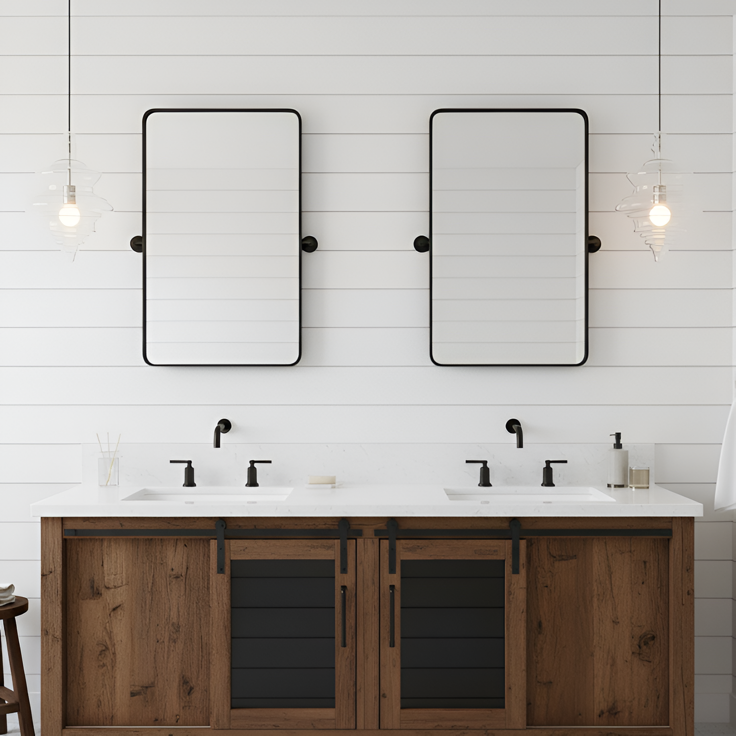 Skulpturel Rillet Glaspendel - Minimalistisk