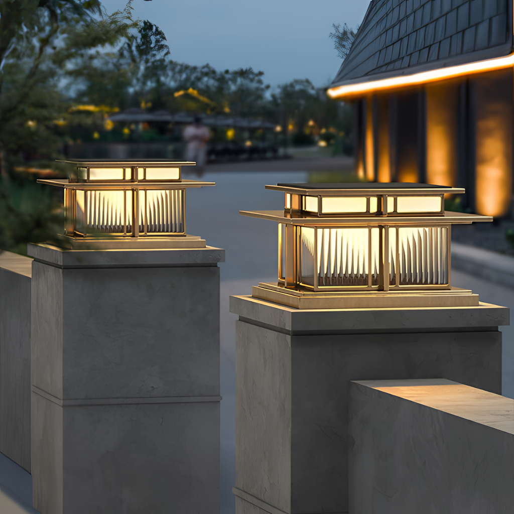 Zen-stil Solcellelampe til Søjle - Minimalistisk