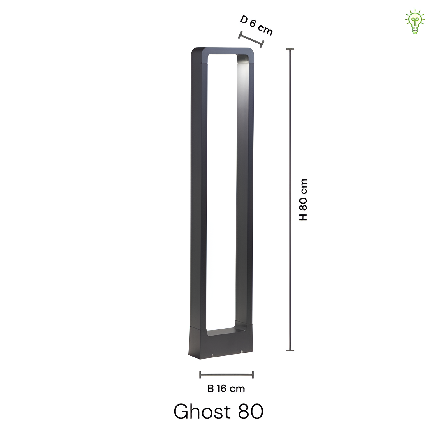Ghost 80 Moderne Udendørs Stilampe - Havelampe