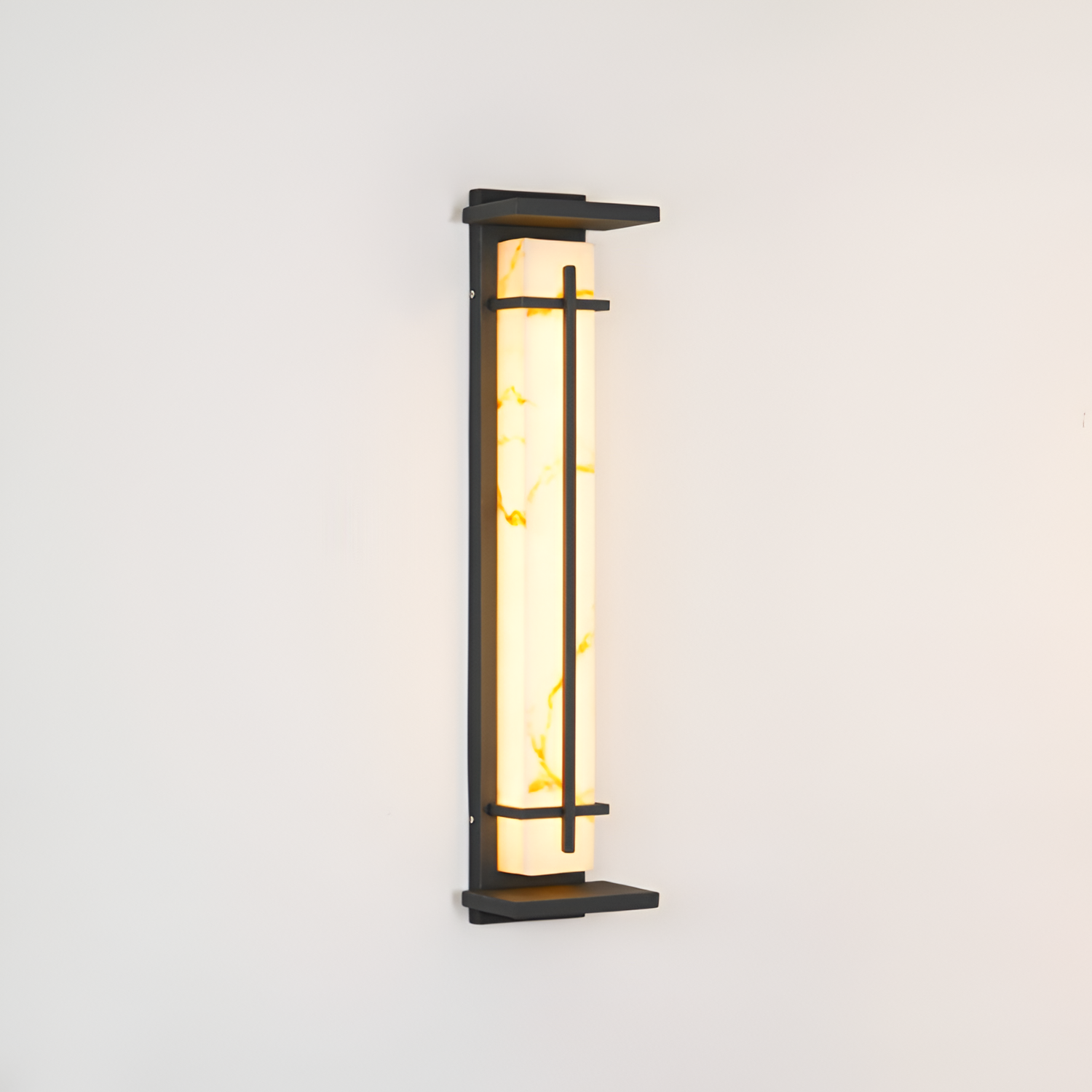 Marmorstil Solenergi Rektangulær Væglampe - Minimalistisk