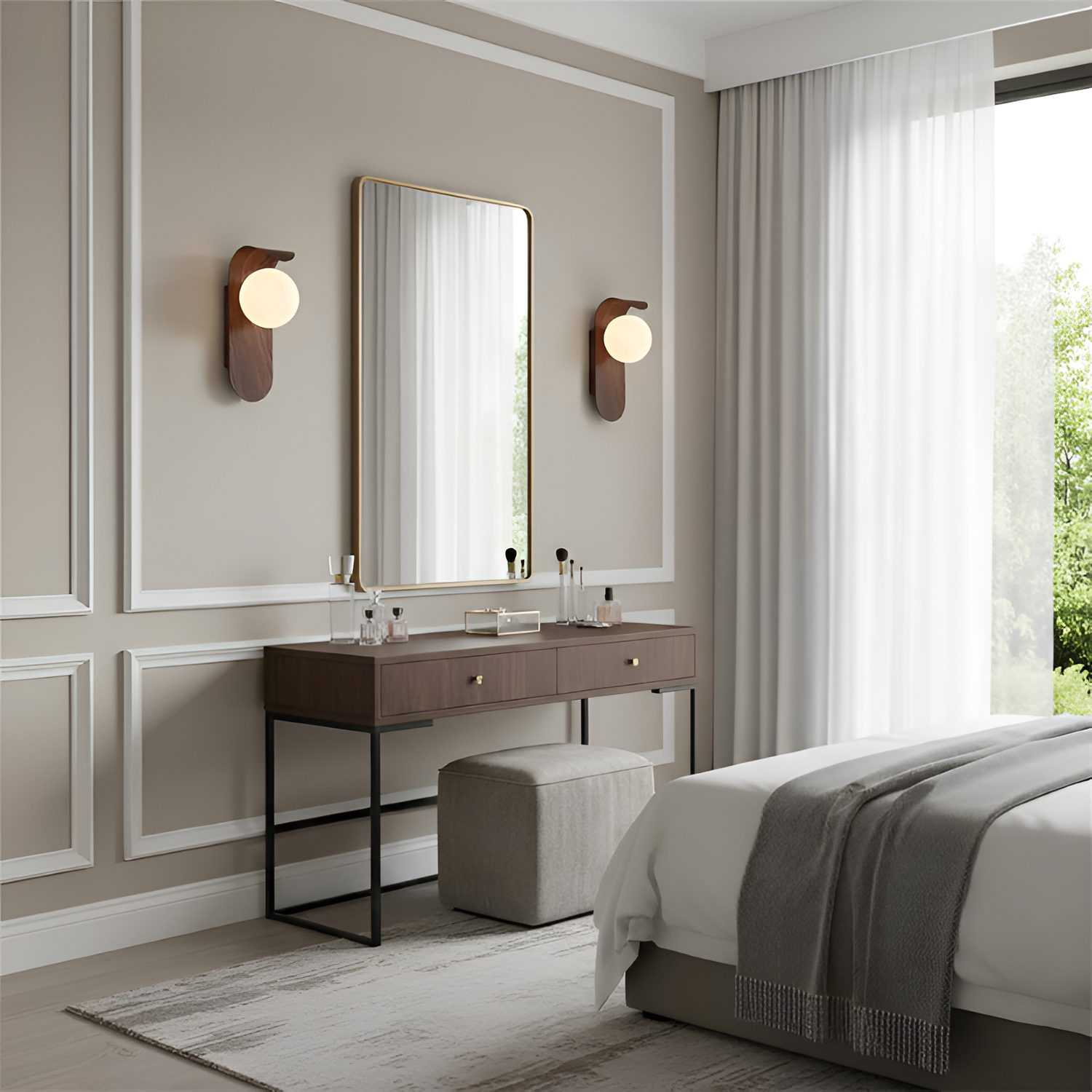 Minimalistisk buet væglampe – Art Deco-stil