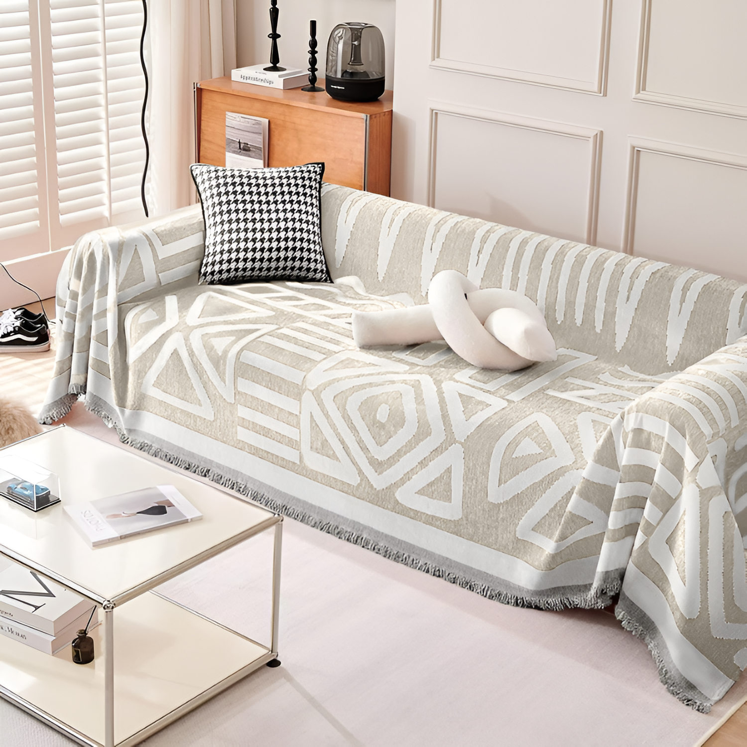 Moderne Vævet Sofa Tæppe - Geometriske