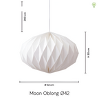 Moon Oblong Pendel - Hvid Origami Lampe (kun lampeskærm)