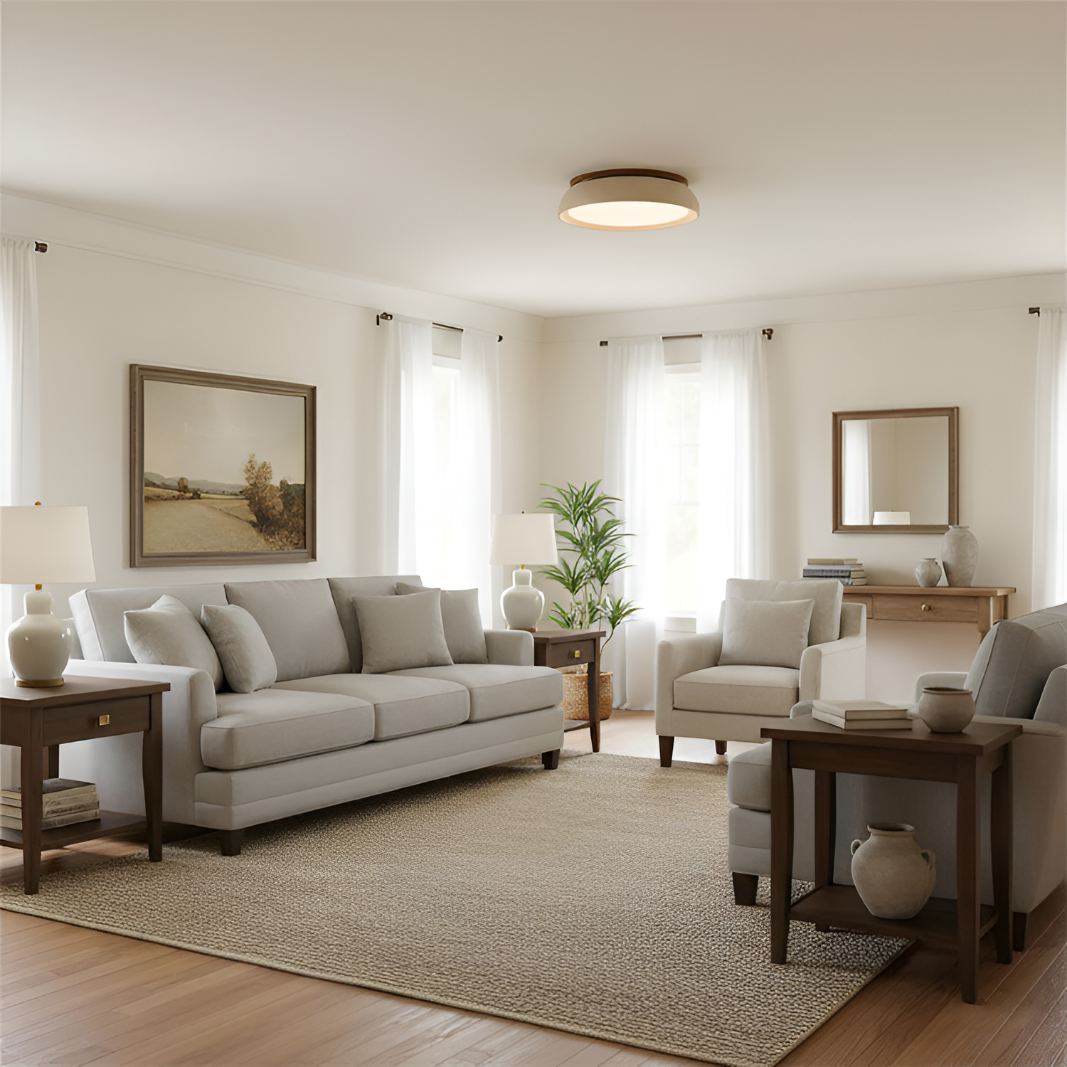 Travertine Minimalistisk Loftlampe - Dæmpbar