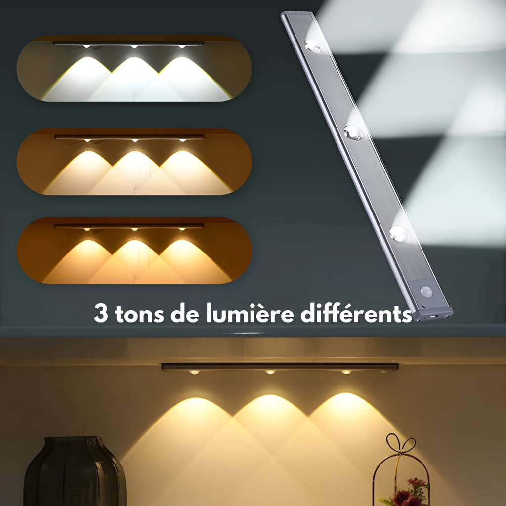 Trådløs LED-skinnelampe med sensor