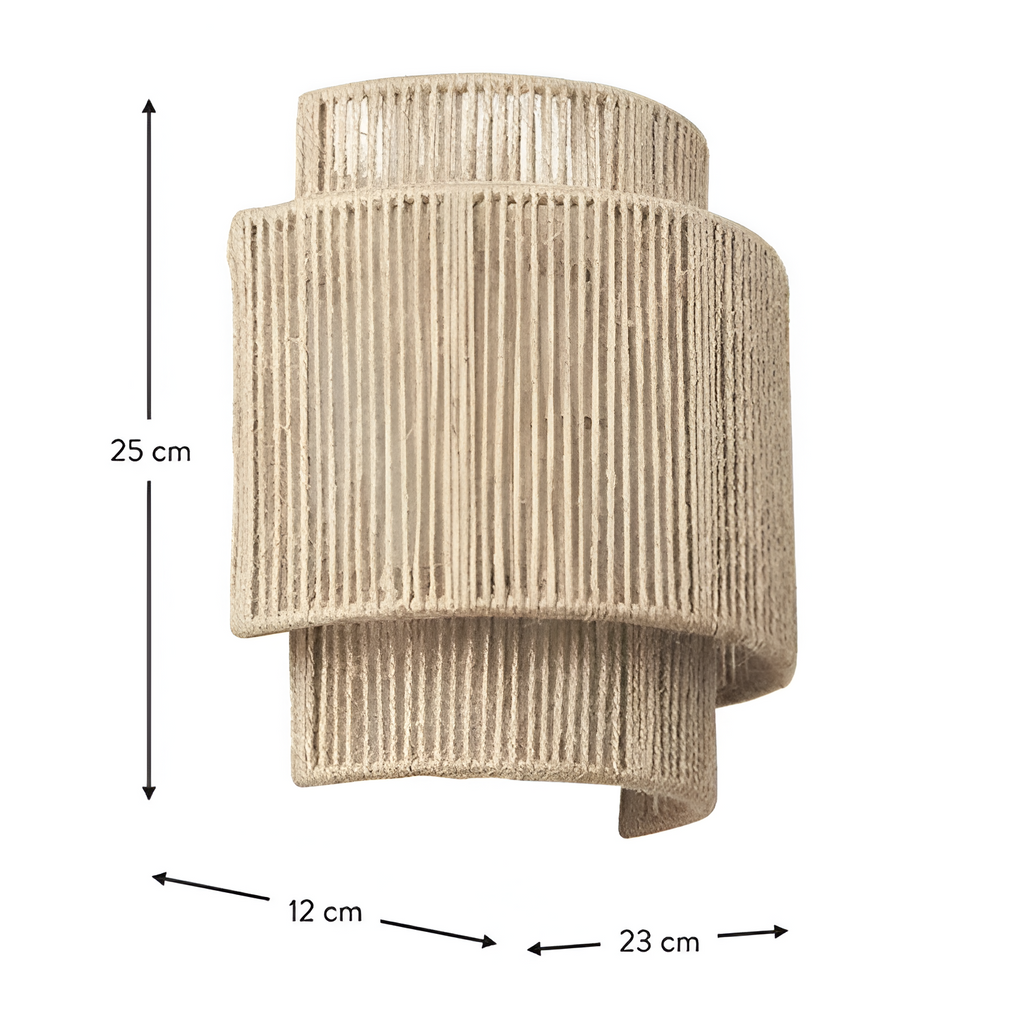 Væglampe med rattan-håndtag – LED-væglampe
