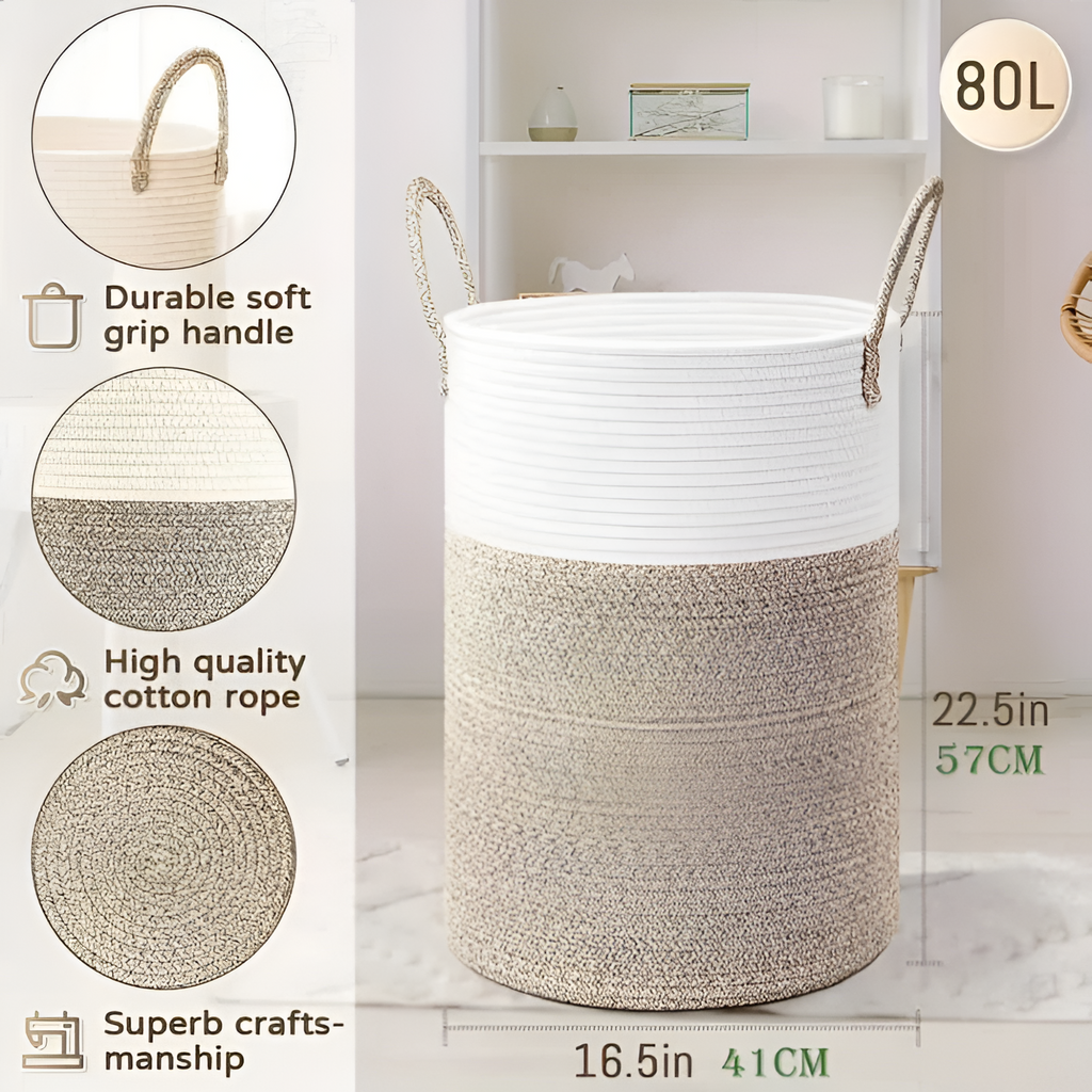 Tekstureret Minimalistisk Opbevaringskurv - Cylindrisk