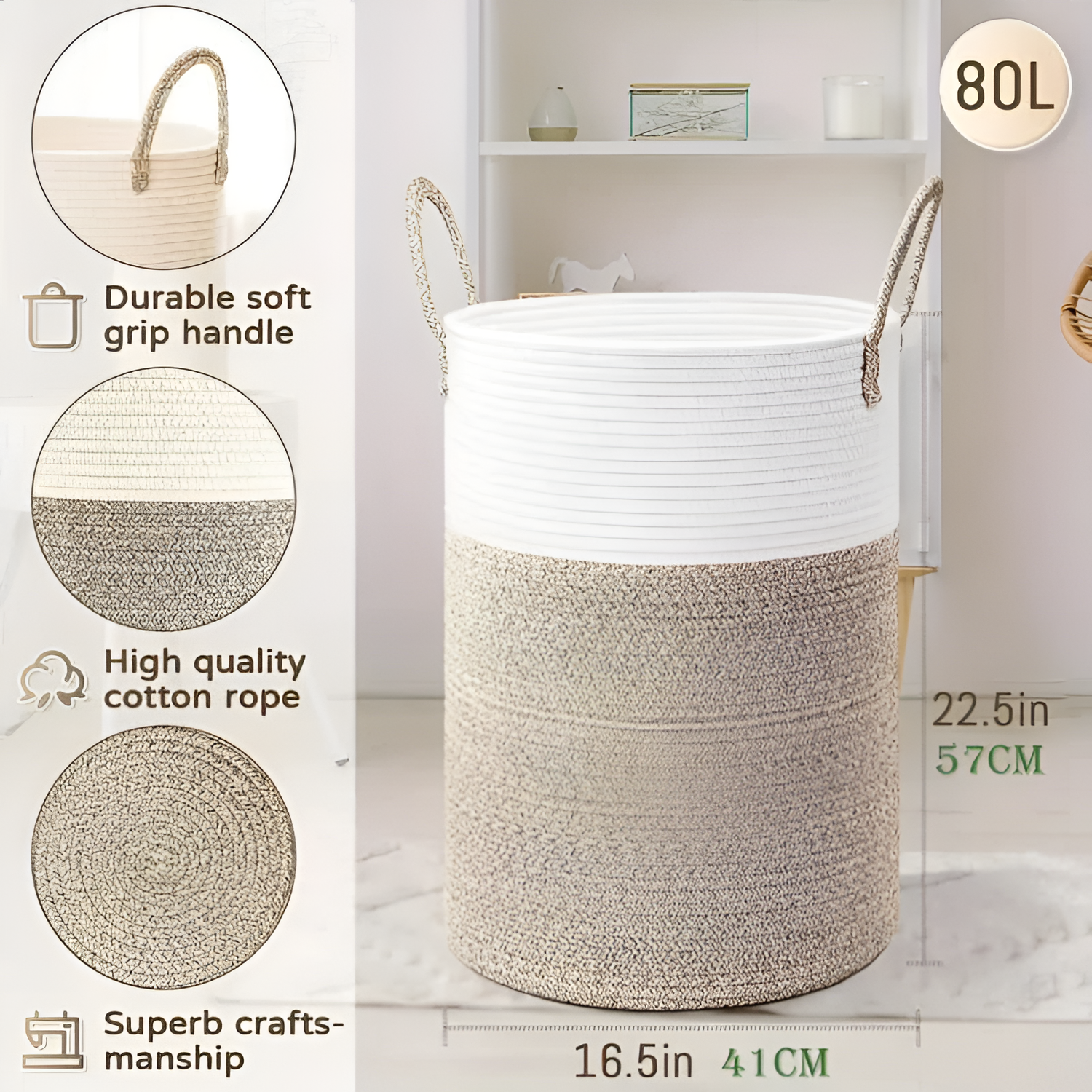 Tekstureret Minimalistisk Opbevaringskurv - Cylindrisk