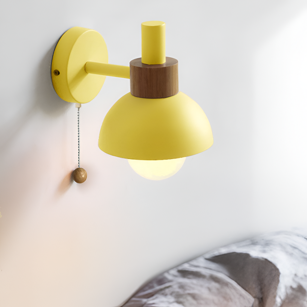 Minimalistisk Macaron-væglampe – trækafbryder