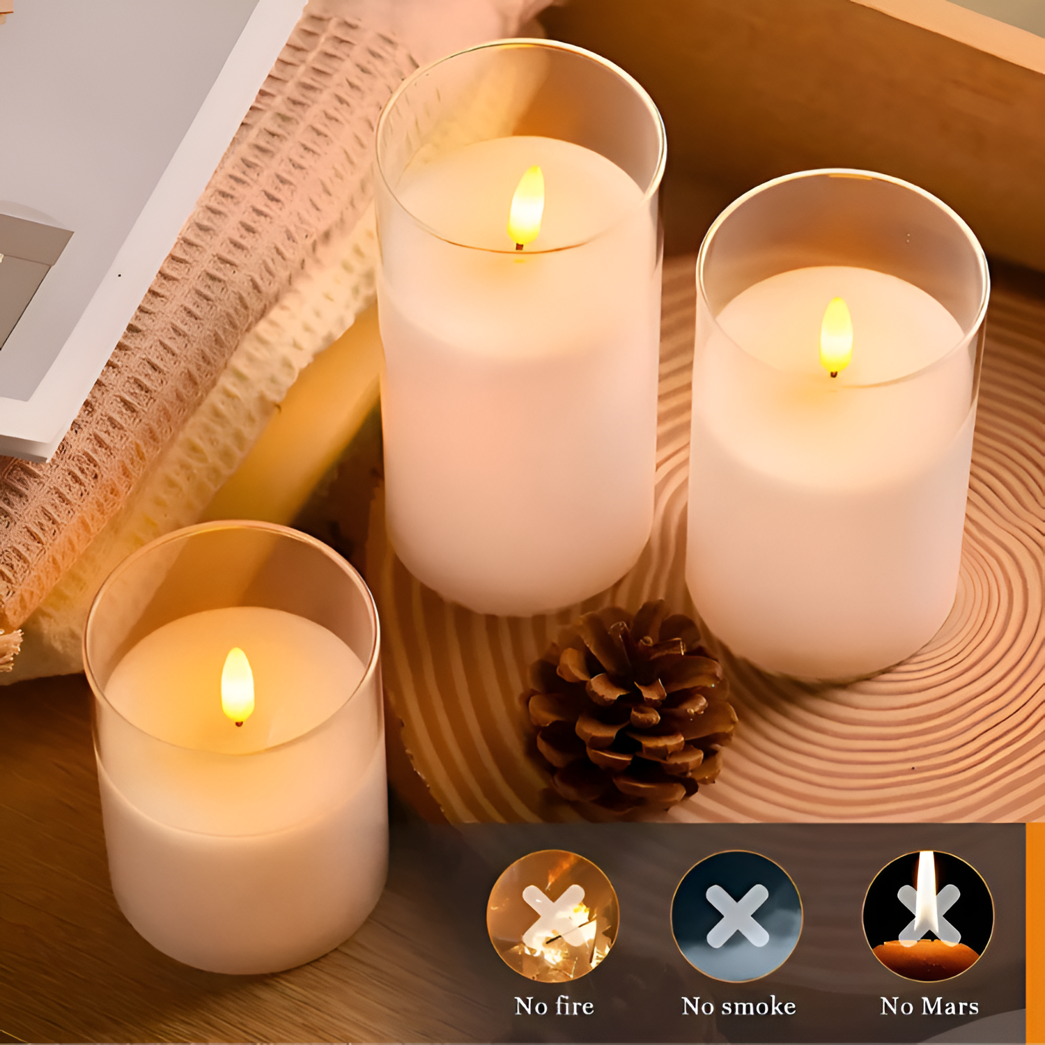 Minimalistisk Flameless LED-lysæt - Cylindrisk