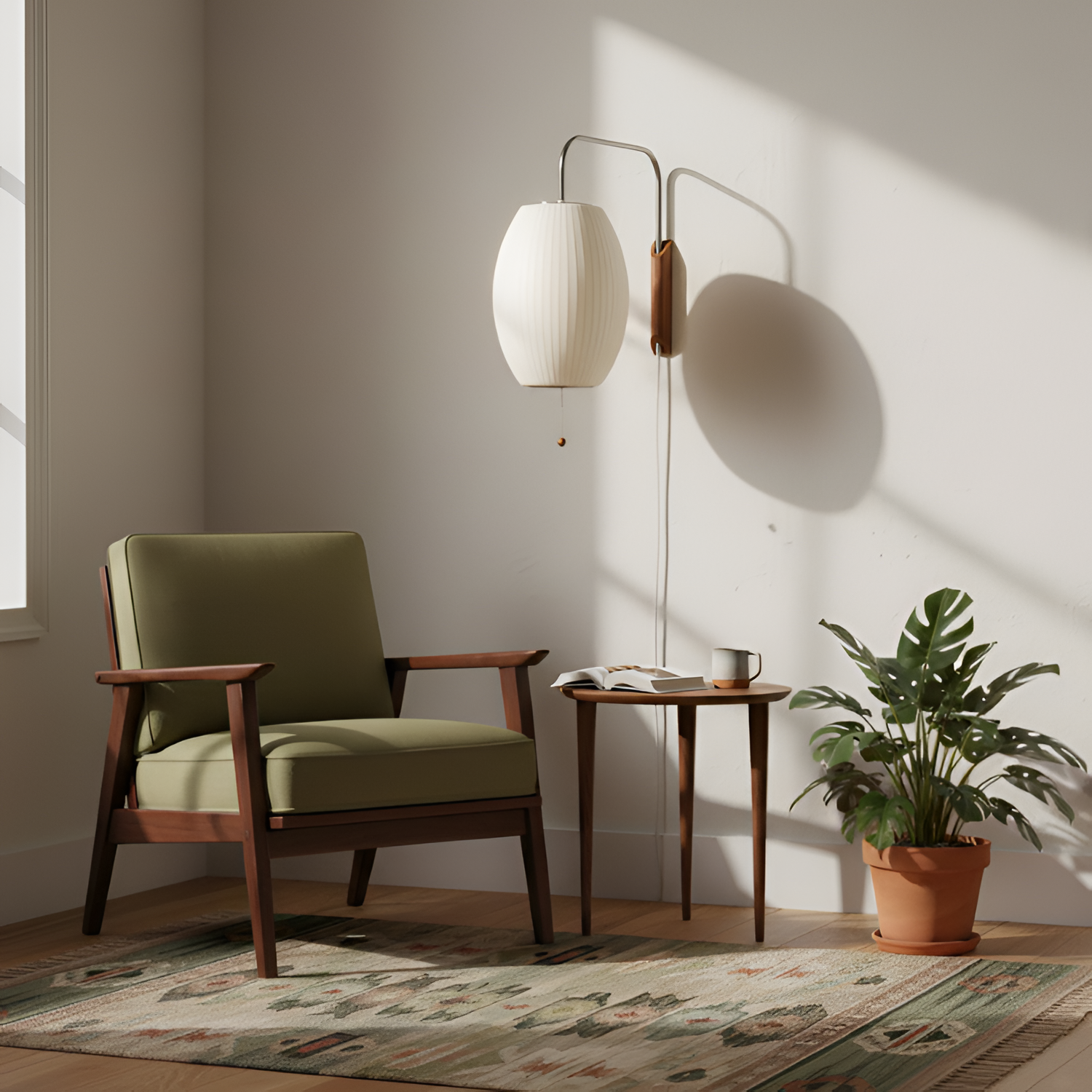 Svingarm Rillet Væglampe - Minimalistisk