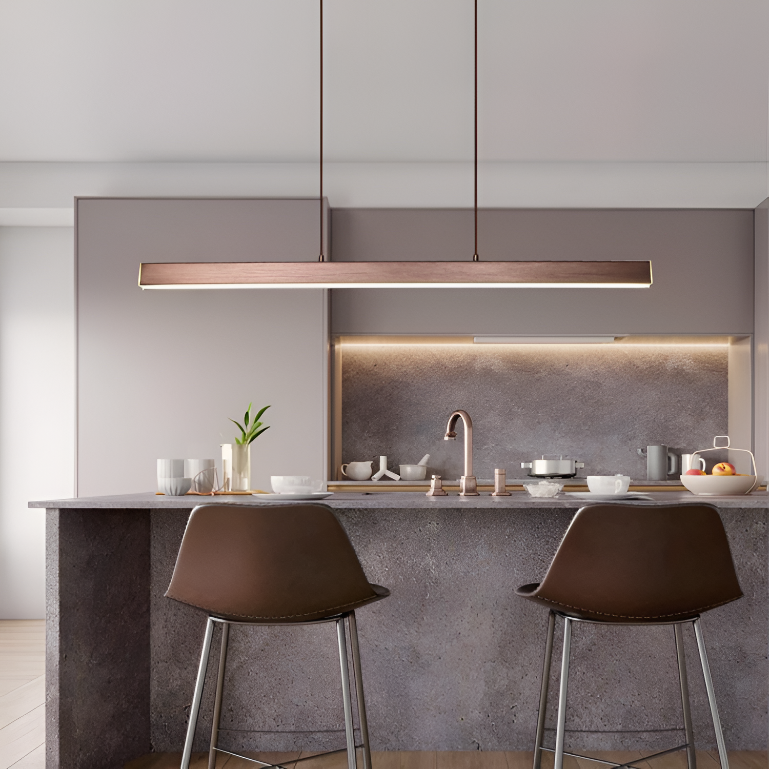 Minimalistisk Lineær Pendellampe - Strømlinet