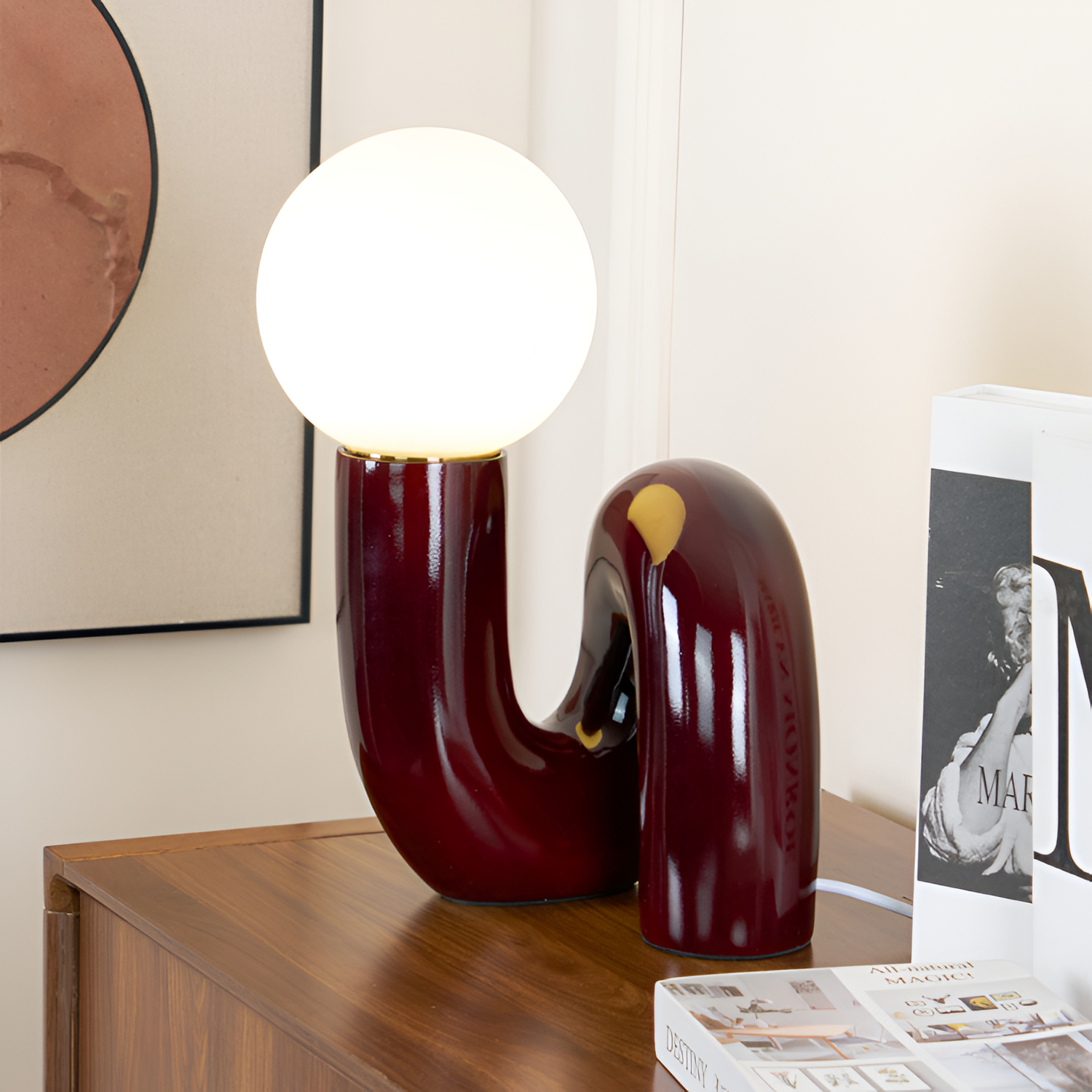 Moderne Skulpturel Bordlampe -  Minimalistisk