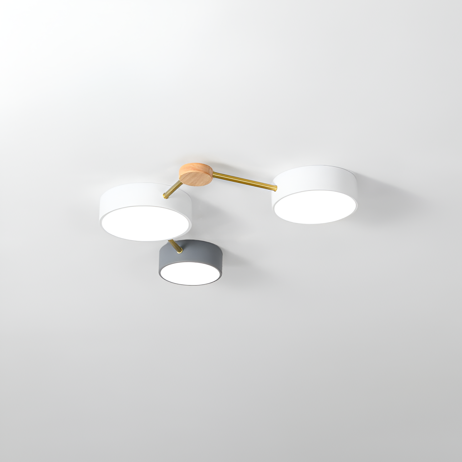 Minimalistisk indbygget lampe i massivt træ – skandinavisk stil