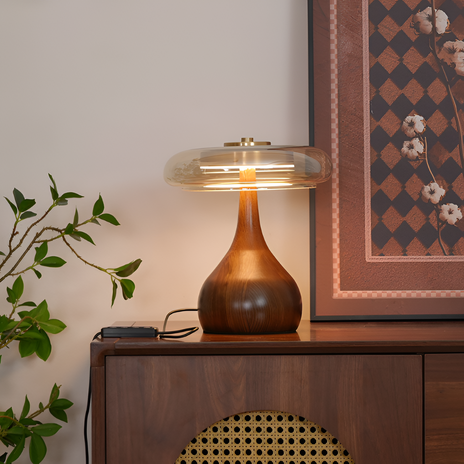 Mid-Century Mushroom Bordlampe - Dæmpbar