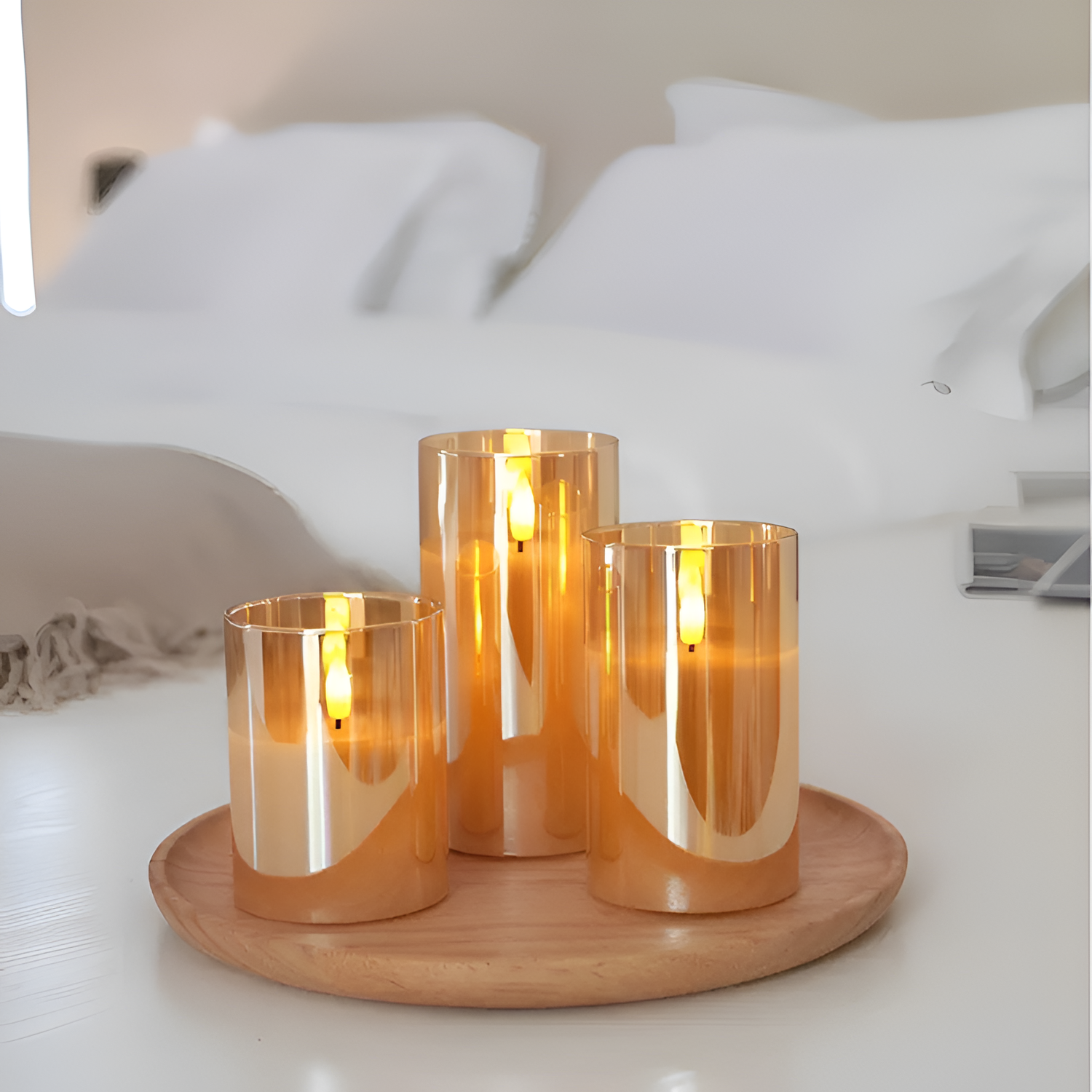 Minimalistisk Flameless LED-lysæt - Cylindrisk