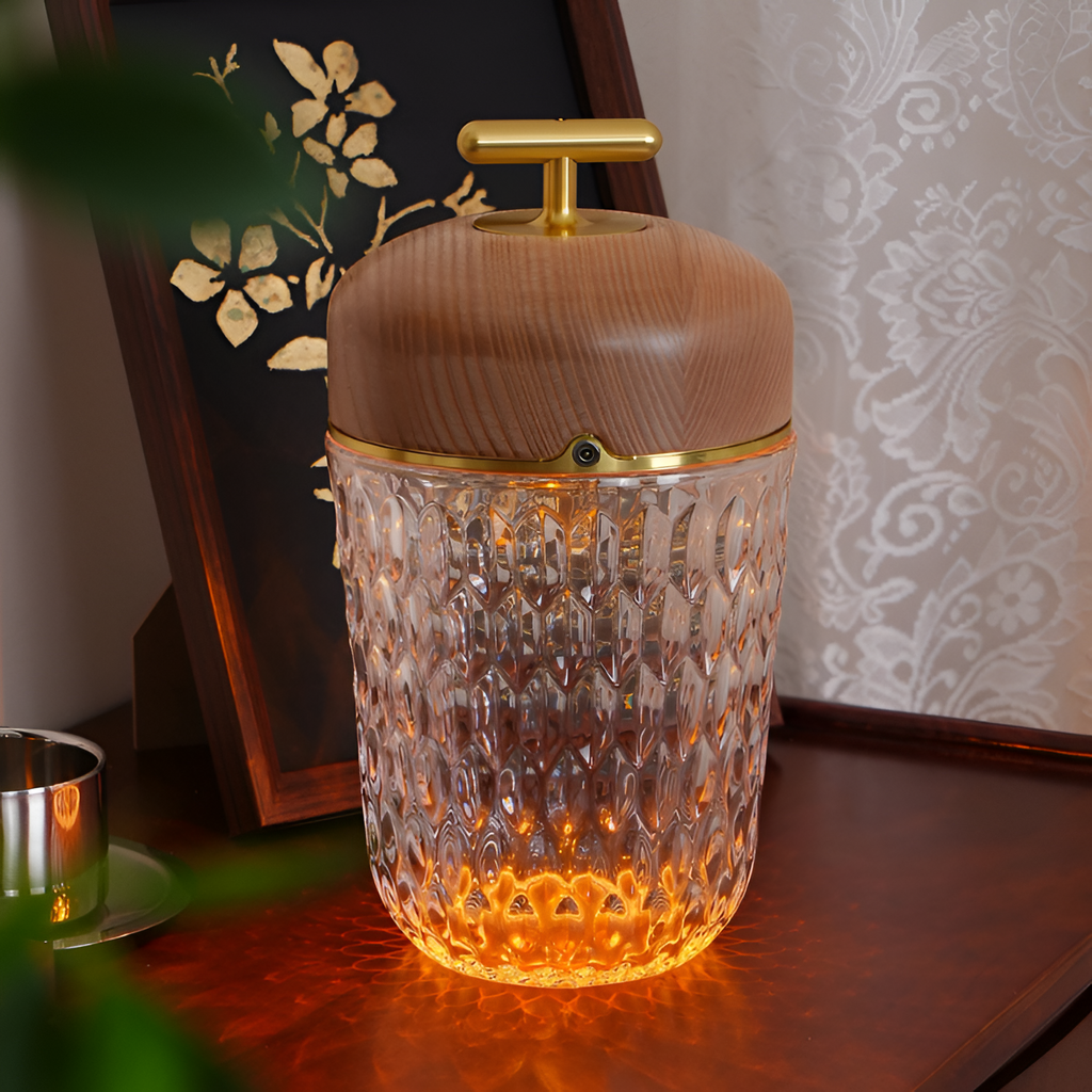Minimalistisk Facetteret Bærbar Lampe - Ledningsfri