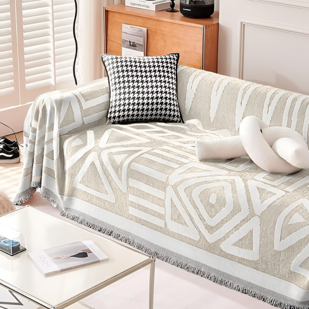 Moderne Vævet Sofa Tæppe - Geometriske