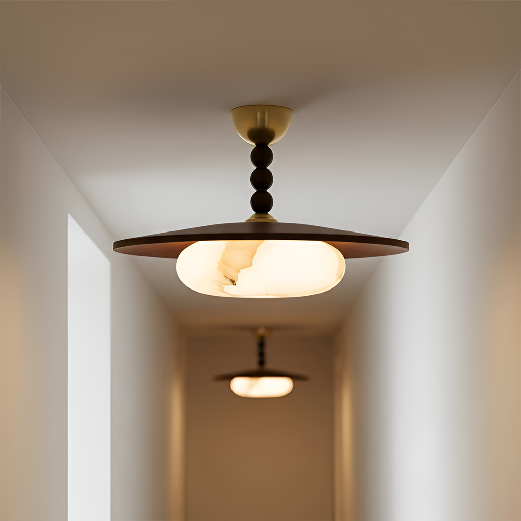 Skulpturel Alabast Loftlampe - Moderne