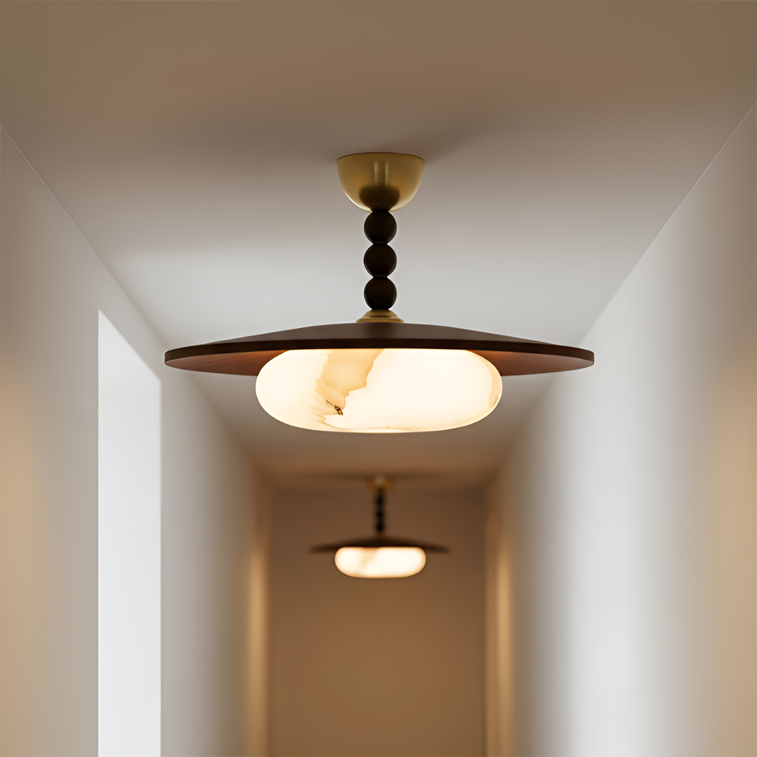 Skulpturel Alabast Loftlampe - Moderne