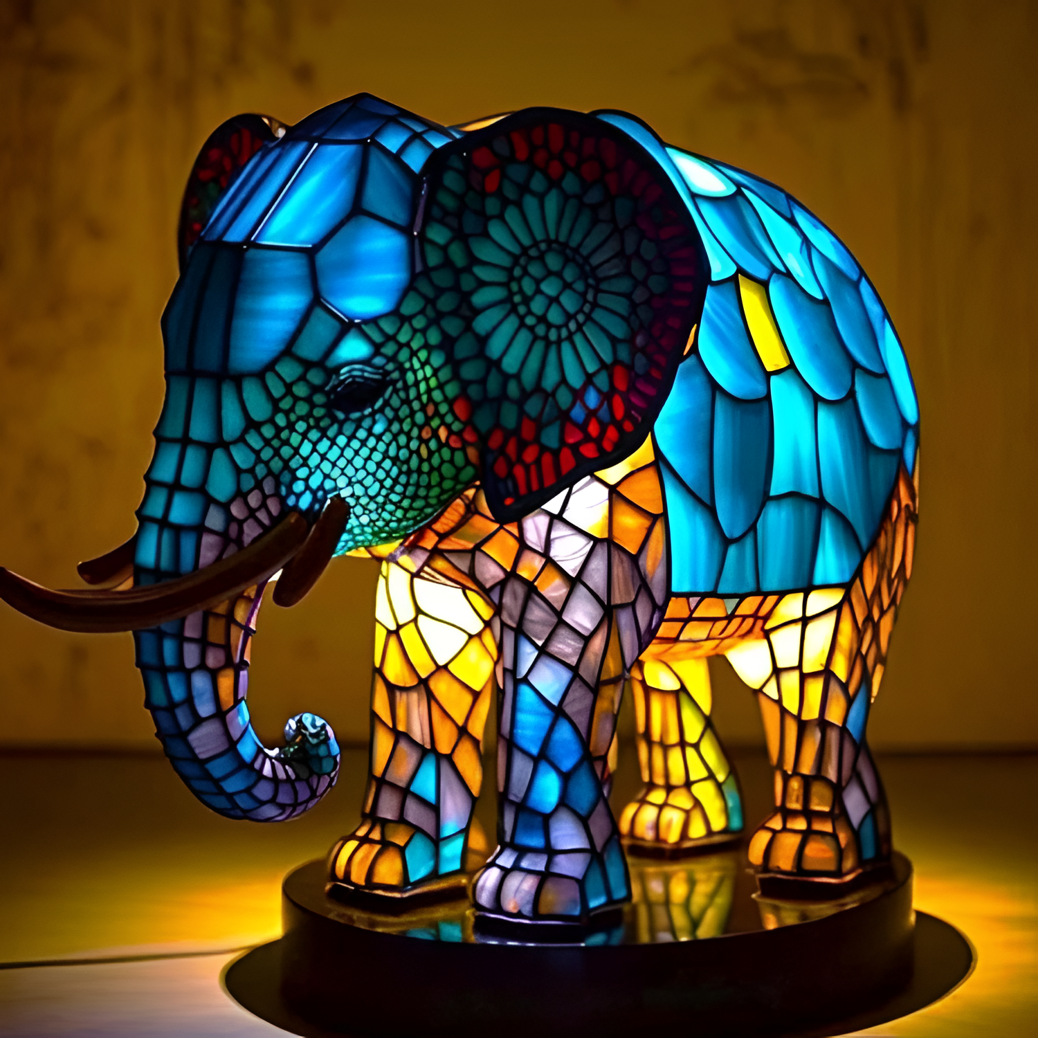Mosaik Glas Dyrelampe Bordpynt - Moderne