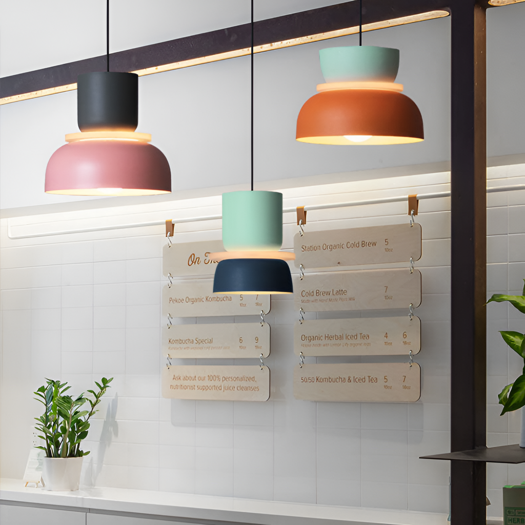 Moderne Pendellampe - Farverig Geometrisk Hængelampe