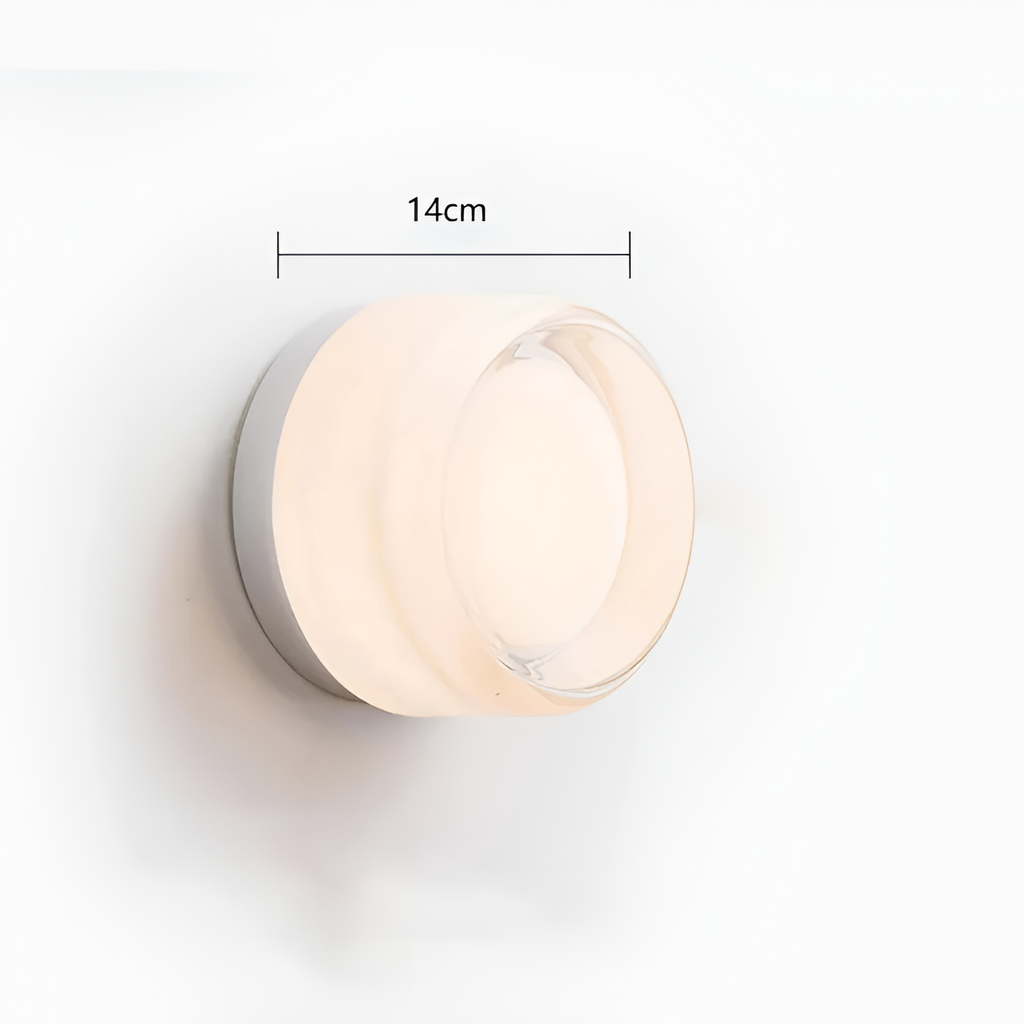 Rund Glasvæglampe - Dæmpbar Ravfarvet LED Lampe