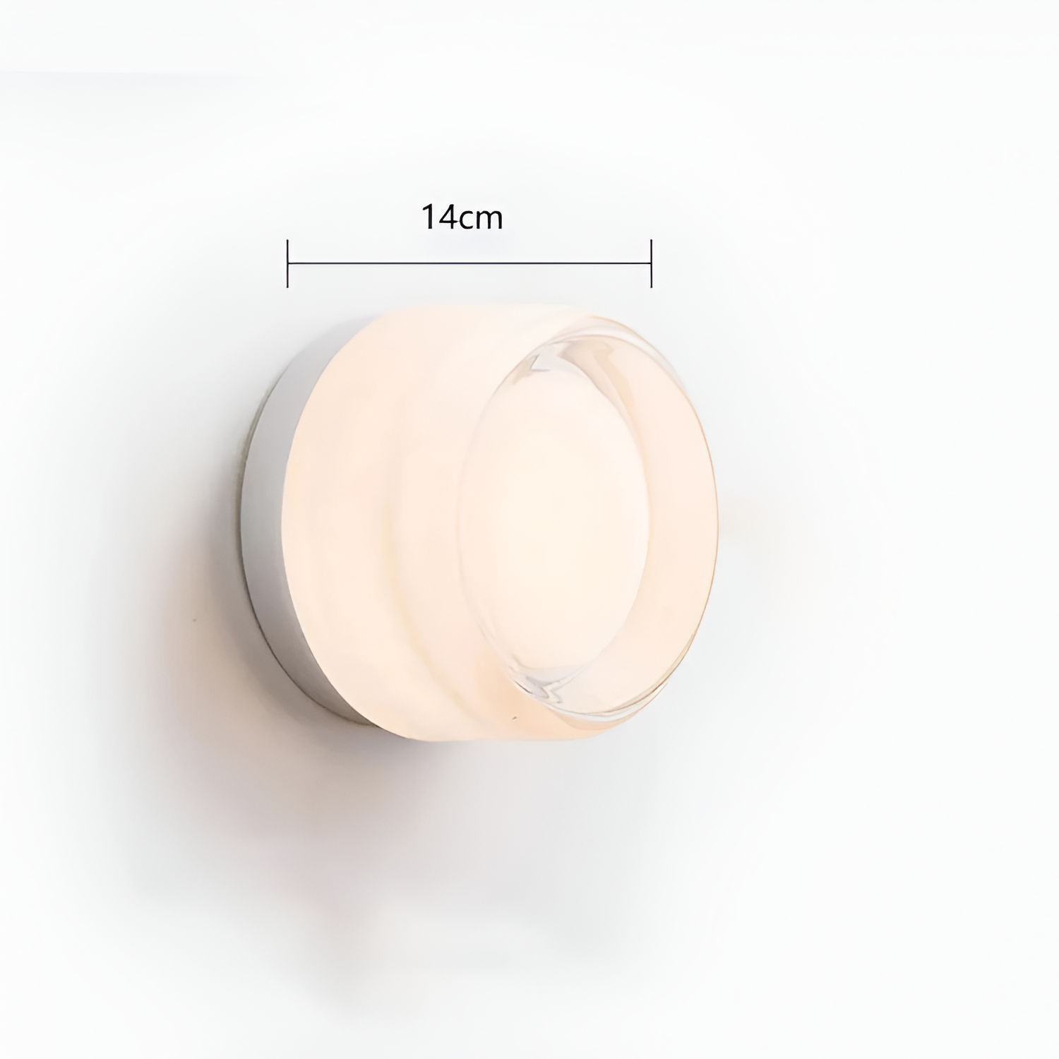Rund Glasvæglampe - Dæmpbar Ravfarvet LED Lampe