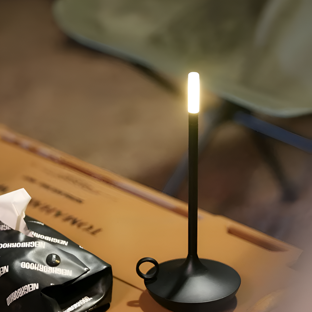 Bærbar Cylindrisk Bordlampe - Trådløst Led-Natlys