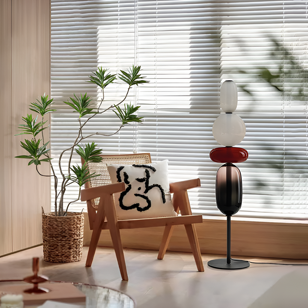 Stablet Geometrisk Glasgulvlampe - Moderne