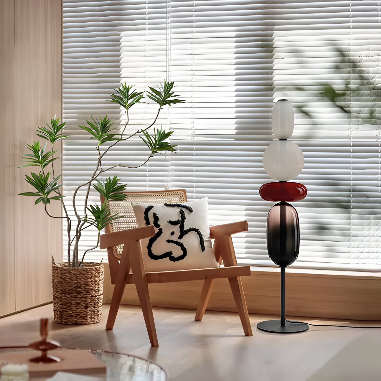 Stablet Geometrisk Glasgulvlampe - Moderne