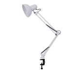 Bordlampe med udtrækkelig lang arm og klemme – minimalistisk