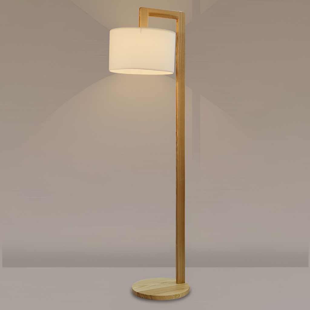 Minimalistisk Gulvlampe i Træ - Stilren