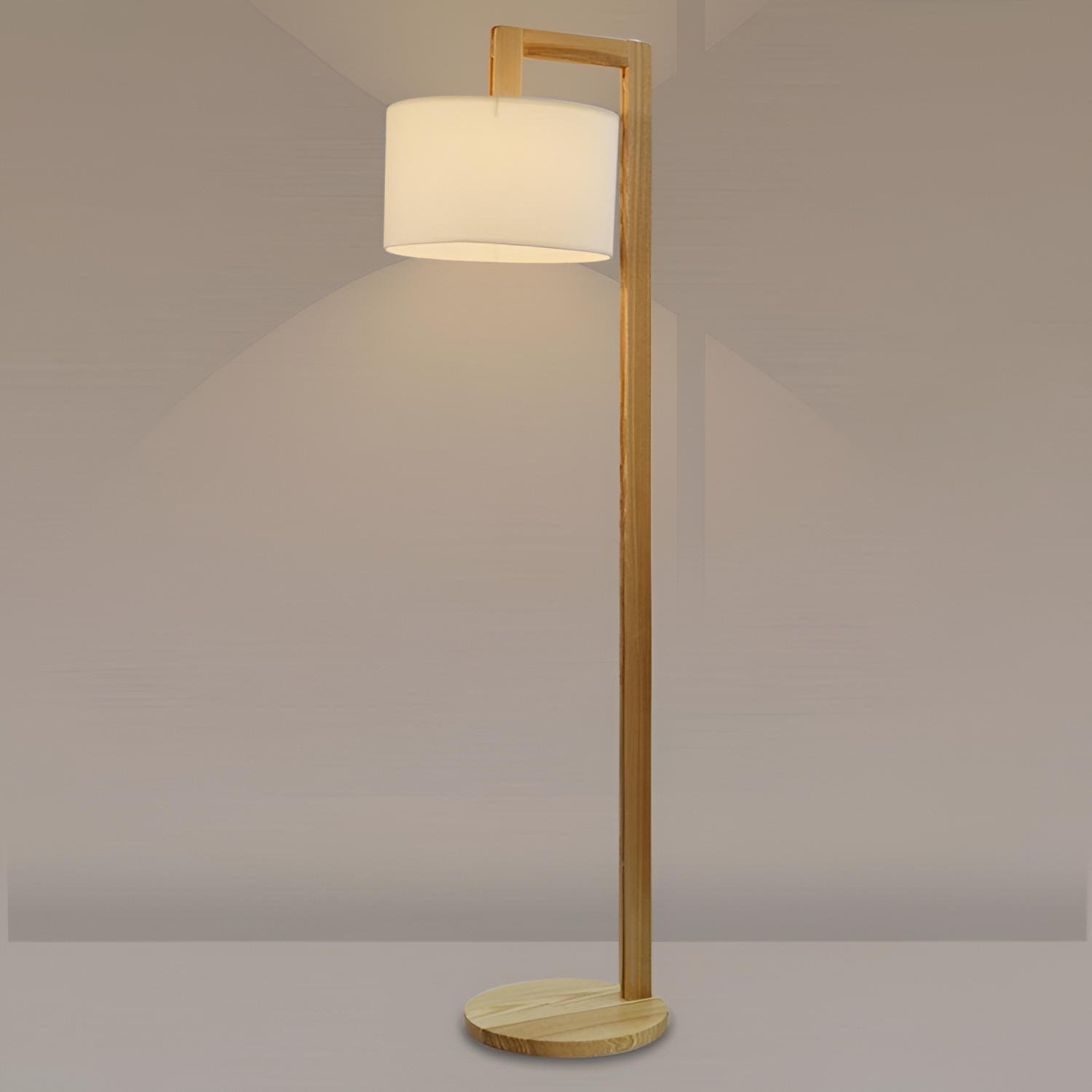 Minimalistisk Gulvlampe i Træ - Stilren