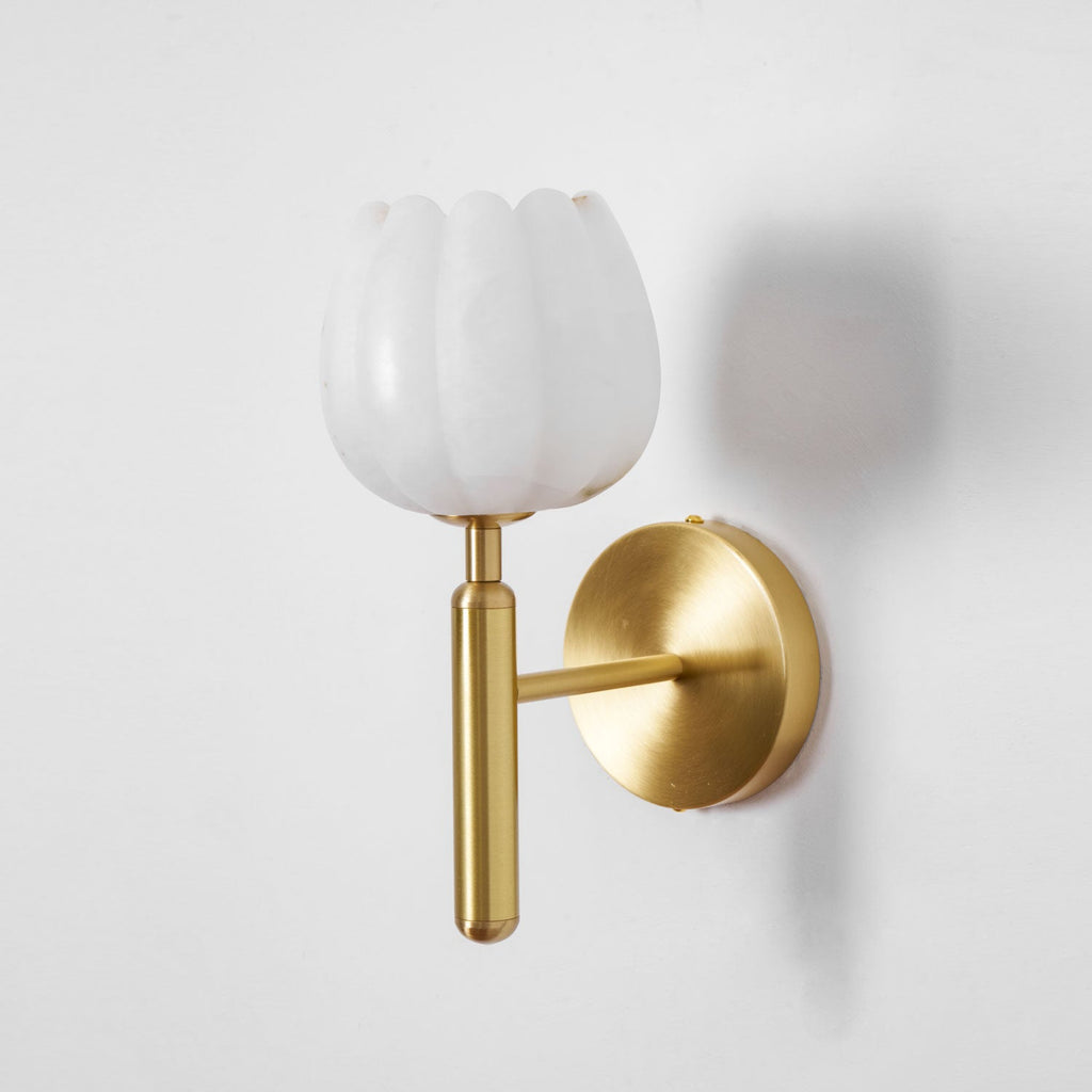 Mian Alabaster Væglampe – messing arm