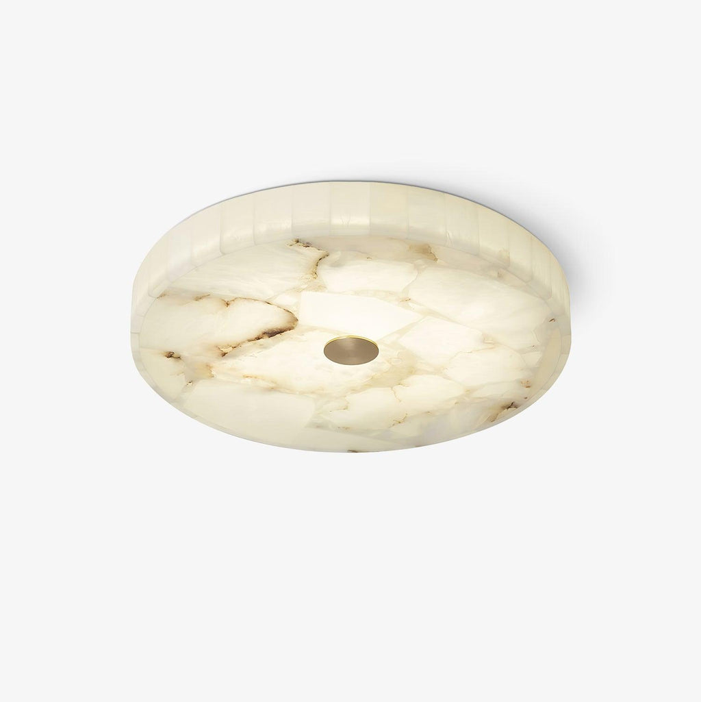 Rund Alabaster Loftlampe – mosaik sneflokkesten
