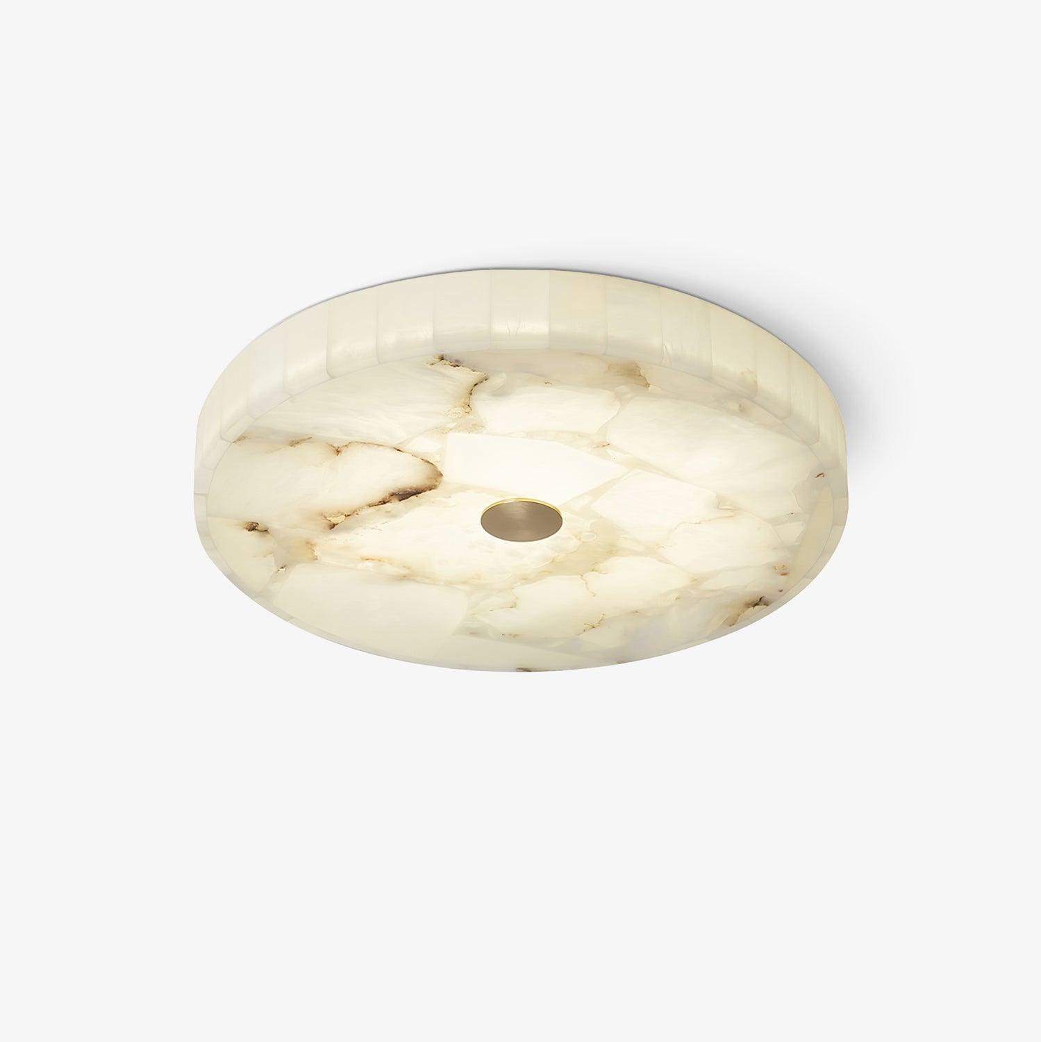 Rund Alabaster Loftlampe – mosaik sneflokkesten