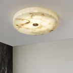 Rund Alabaster Loftlampe – nærbillede