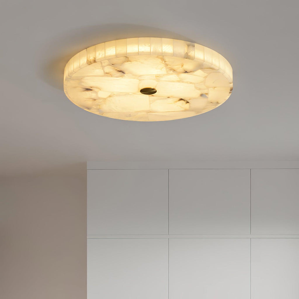 Rund Alabaster Loftlampe – loftmontering