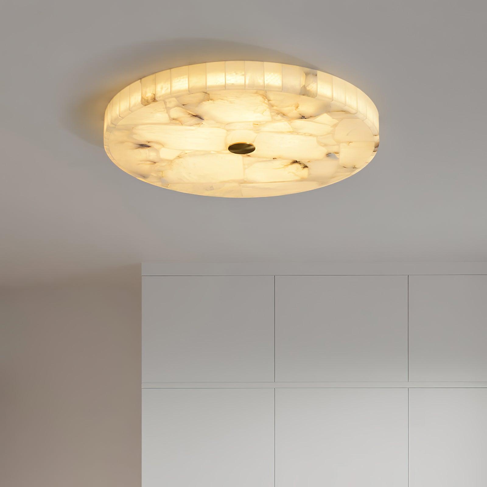Rund Alabaster Loftlampe – loftmontering