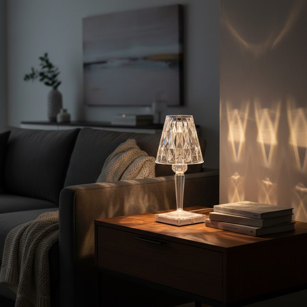 Frendorf LED krystal bordlampe | Elegant diamantdesign