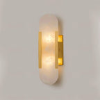 Alabaster væglampe kobber finish