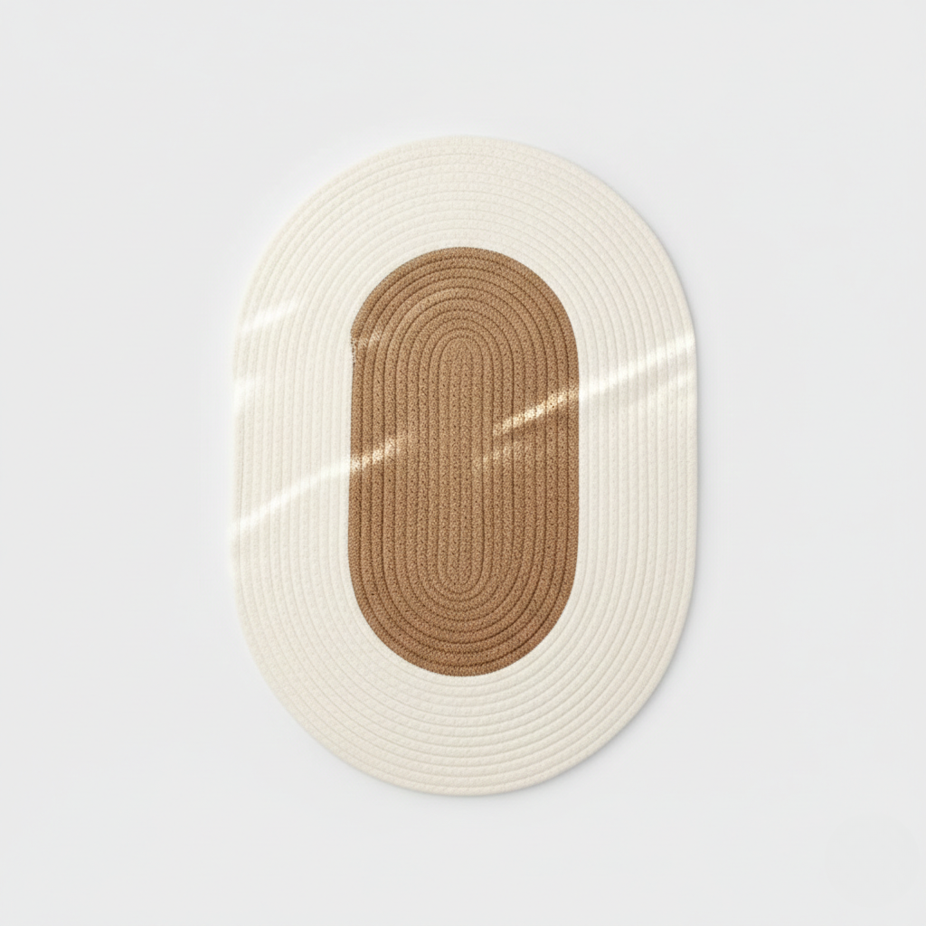 Ovalt Tæppe | Boho Flettet Hamp