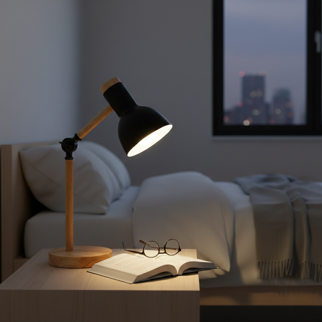 Moderne LED-bordlampe | Nordisk trædesign
