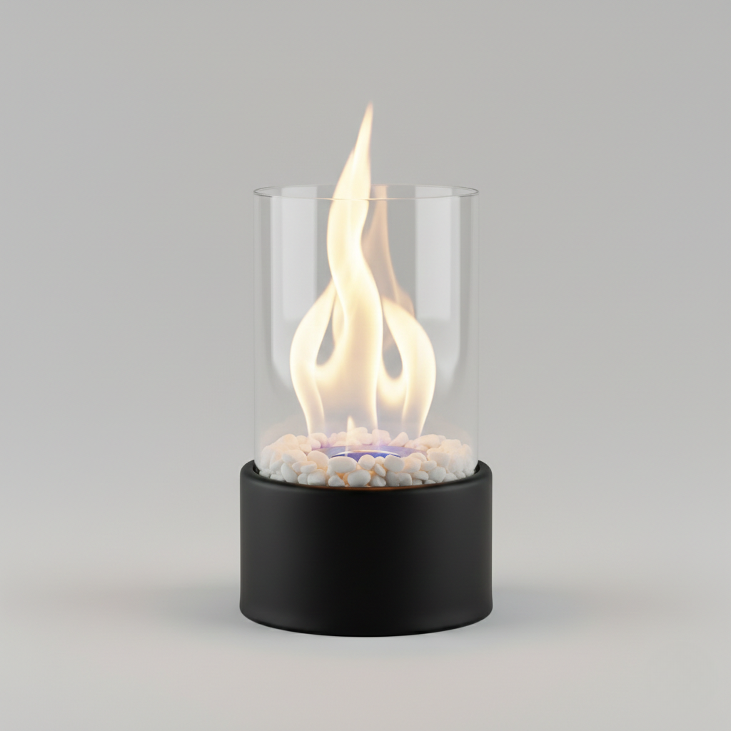 Sleekflame Bordpejs | Stilfuld Sort Metalbase